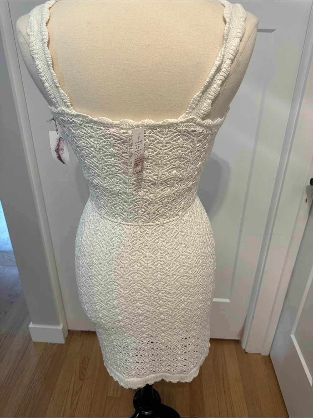 Jessica Simpson White Crochet Tie-Waist Mini Dress - Picture 4 of 8